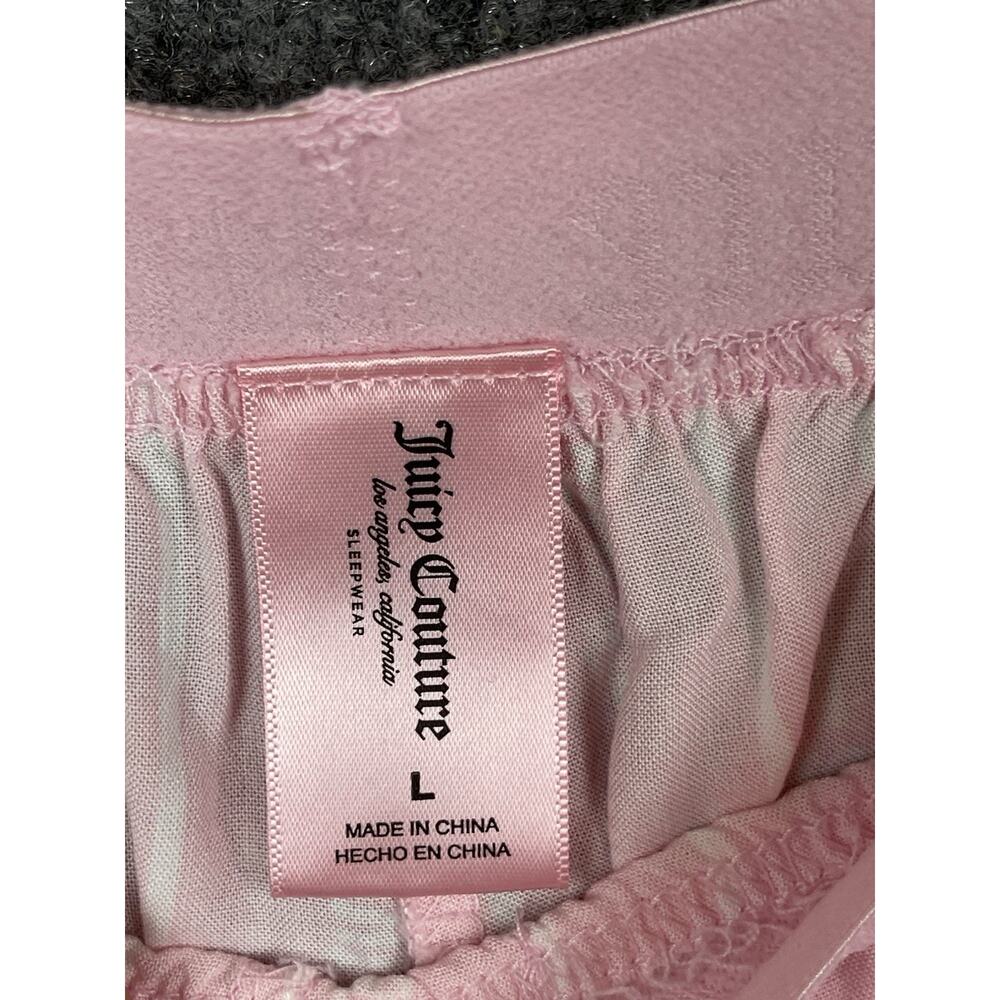 Juicy Couture Striped Short-Sleeve Notch Collar Shirt and Shorts Pajama Large - Picture 7 of 11